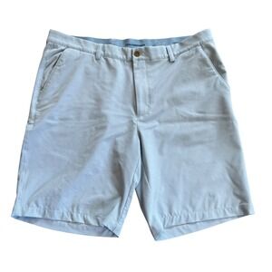 Greg Norman Mens Blue White Striped‎ Golf Shorts Size 38 Performance Stretch